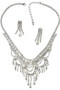 Crystal Rhinestone Tassel Bib Necklace.