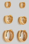 Gold Dipped 3 Piece Huggie Earring Set