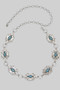 Western Aztec Concho Stone Chain Belt
