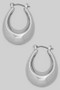 Oval Shape Pin Catch Hoop Earrings