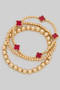 Three Clover Charm Stretch Bracelet Set