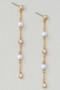 Pearl And Stone Charm Linear Drop Earrings