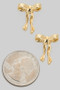 Textured Brass Bow Studs