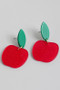 Glittery Acrylic Apple Drop Earrings