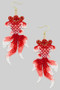 Embroidered Fish Drop Earrings