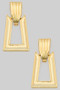 Brass Textured Door Knocker Earrings