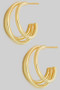 Triple Stacked Brass Hoop Earrings
