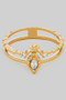 Elipsis And Flower Cz Pave Brass Stack Ring