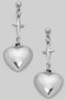 Dangling Star And Puff Heart Drop Earrings