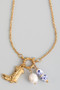 Toggle Boot Porcelain Bead And Fwp Charm Necklace