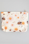 Bee And Flower Print Corduroy Makeup Travel Pouch