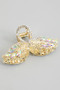 Metal Leaf Hair Clip With Rhinestones