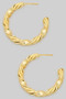 Brass Twisted Open Hoop Earrings