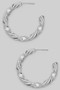 Brass Twisted Open Hoop Earrings