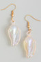 Clear Ab Horn Shell Drop Earrings