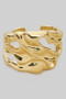 Hammered Cutout Brass Ring