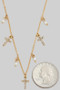 Dainty Cz Pave Cross And Pearl Charm Necklace