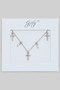 Dainty Cz Pave Cross And Pearl Charm Necklace