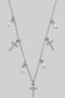 Dainty Cz Pave Cross And Pearl Charm Necklace