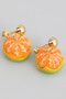 Half Peeled Orange Drop Earrings