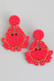 Seed Beaded Crab Drop Earrings - #KE26049