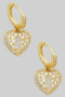 Cz Pave Heart Huggies Earrings