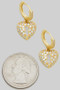 Cz Pave Heart Huggies Earrings