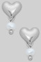 Puff Heart Studs With Fw Pearl