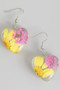 Pressed Flower Acrylic Heart Drop Earrings