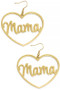 Mama Heart Hoop Drop Earrings