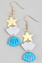 Acrylic Linear Starfish And Shell Drop Earrings