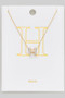 Brass Necklace With Cz Pave Initial Pendant
