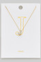 Brass Necklace With Cz Pave Initial Pendant