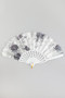 Black And White Floral Print Foldable Fan