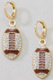 Cz Pave Football Huggie Earrings