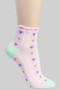 Flower And Peach Ankle Socks