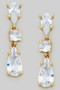 Various Shaped Linear Cz Stud Earrings