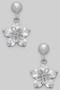 Dangling Floral Cz Stone Studs