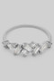 Rectangle And Round Cz Stone Brass Ring