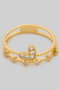 Stacked Ring With Heart And Dainty Cz Pave