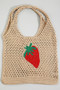 Strawberry Woven Perforated Tote Bag