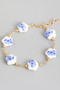 Floral Porcelain Charm Bracelet