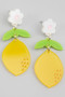 Acrylic Tiered Flower And Lemon Drop Earrings