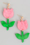 Marbled Acrylic Tulip Drop Earrings