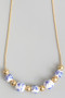 Floral Porcelain Beaded Stainless Chain Necklace