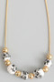 Floral Porcelain Beaded Stainless Chain Necklace