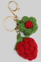 Crochet Raspberry Keychain Bag Charm