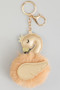 Furry Swan Bag Charm Keychain