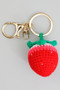Cute Crochet Strawberry Bag Charm Keychain
