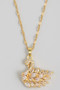 Lavish Stainless Cz Stone Swan Pendant Necklace